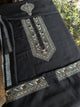 Black Shade Moonga Silk Chikankari Men’s Kurta Fabric