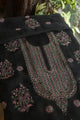 Black Shade Noor Organza Silk Chikankari With Kamdani Fabric