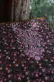 Black & Pink Multi Kurta Fabric with Chikankari Embroidered Neckline