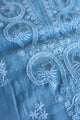 Blue Mal Cotton Chikankari Kurta & Dupatta Set with Mukaish Work