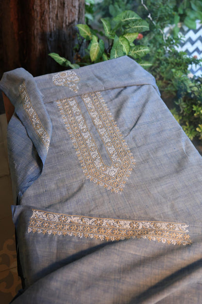 Blue Malkha Handspun Khadi Kurtas Unisex Fabric