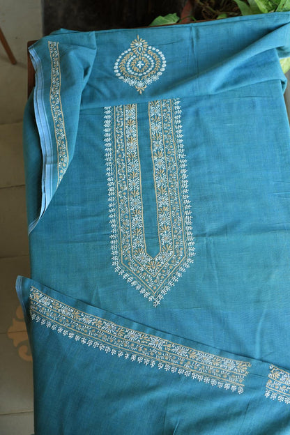 Blue Malkha Handspun Khadi Kurtas Unisex Fabrics