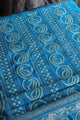Blue Moonga Silk Chikankari Unstitched Fabric