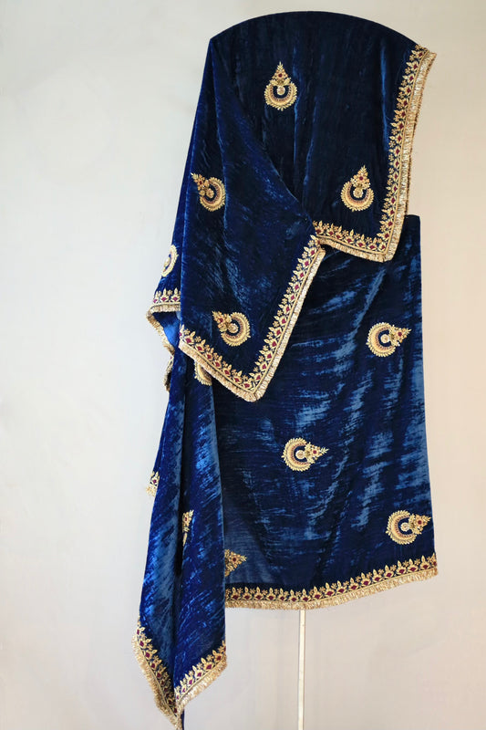 Blue Shade Saman Velvet Shawls