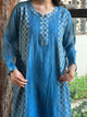 Blue Shade Zari Chanderi Chikankari Ready to Wear Tunics