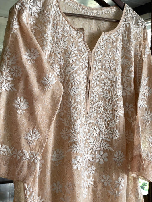Blush Pink Chikankari Cotton Kurta