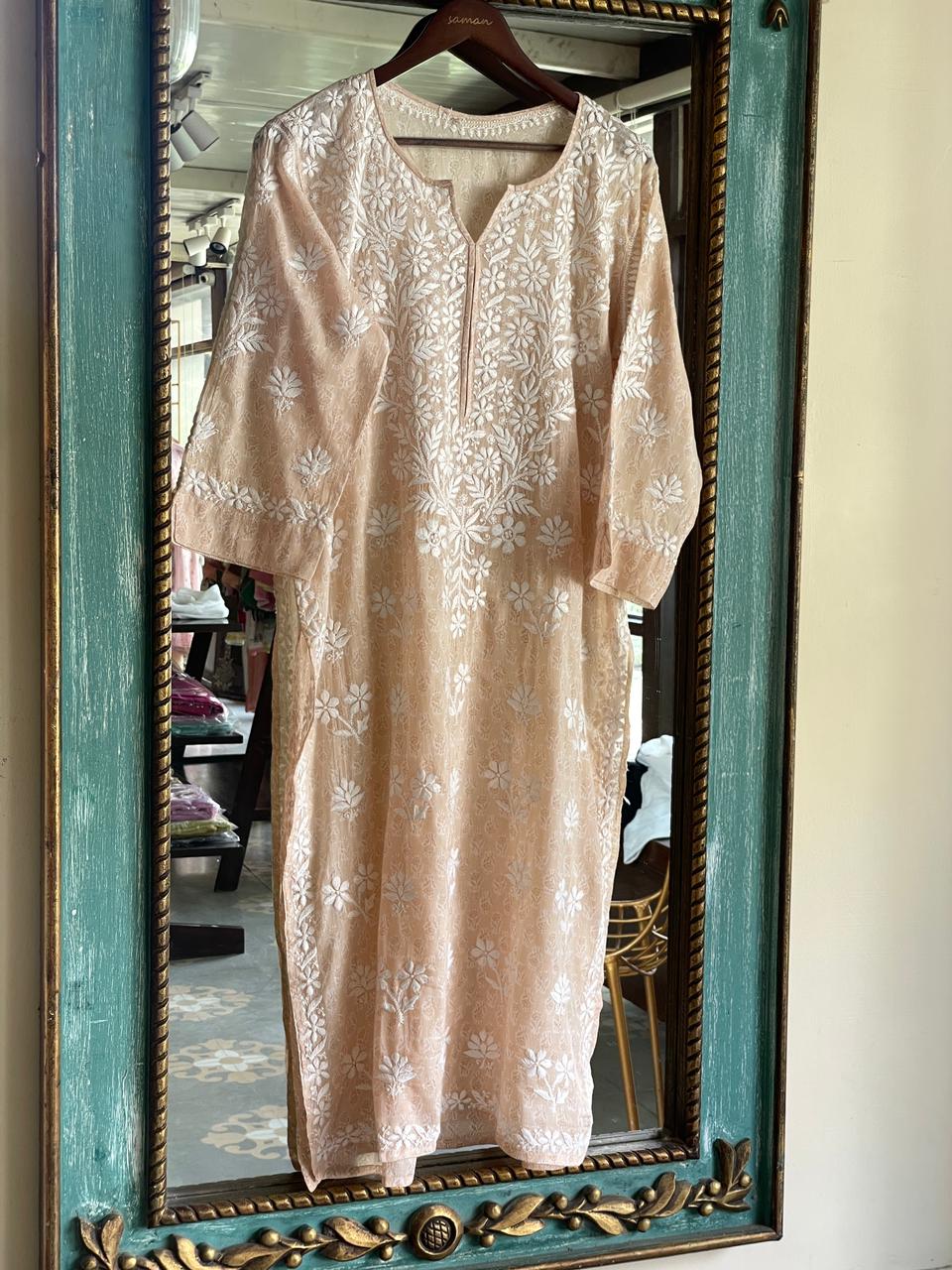 Blush Pink Chikankari Cotton Kurta