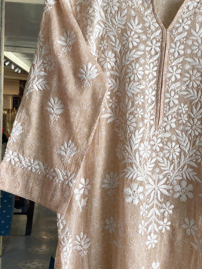 Blush Pink Chikankari Cotton Kurta