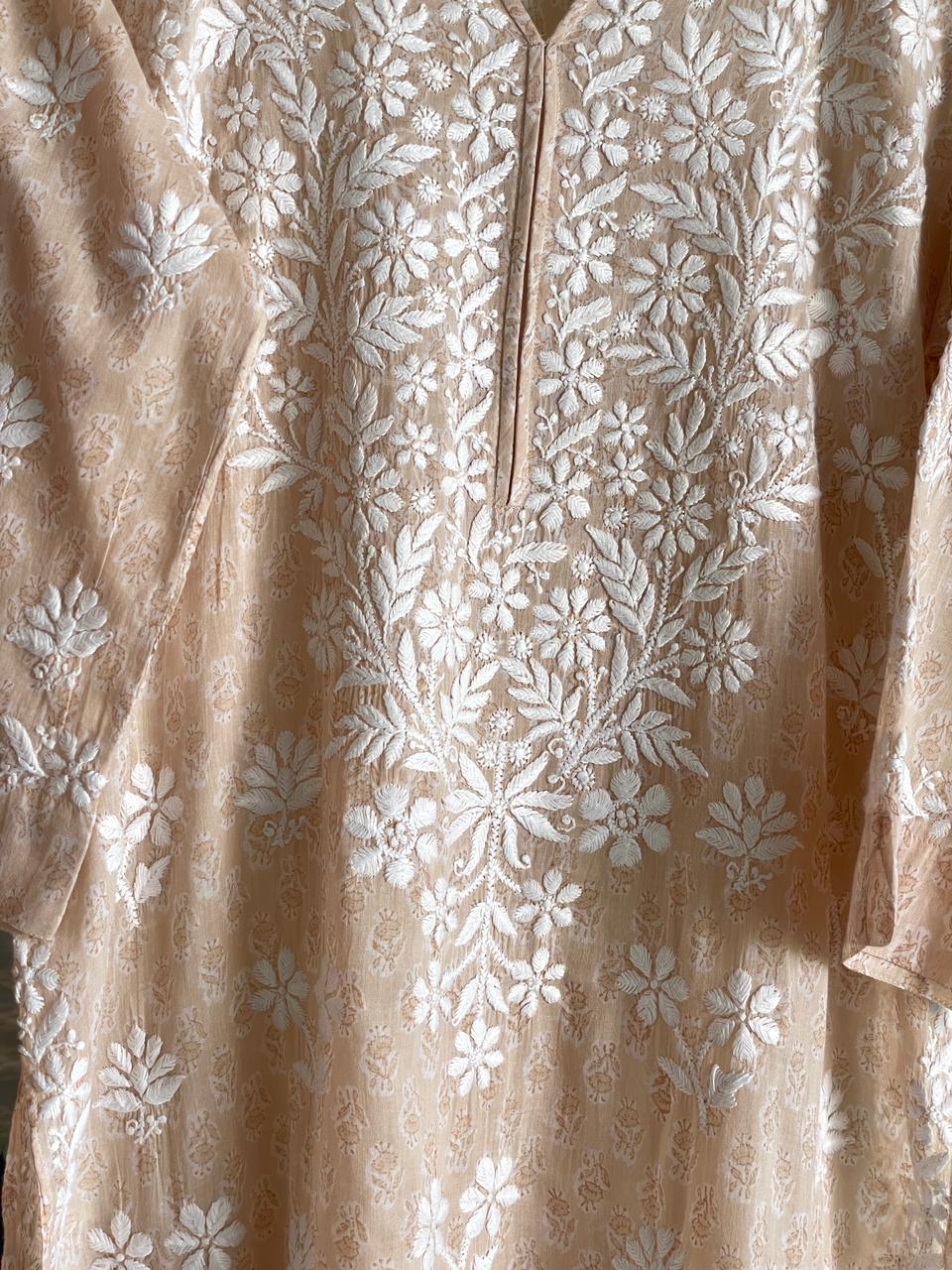 Blush Pink Chikankari Cotton Kurta