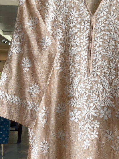 Blush Pink Chikankari Cotton Kurta