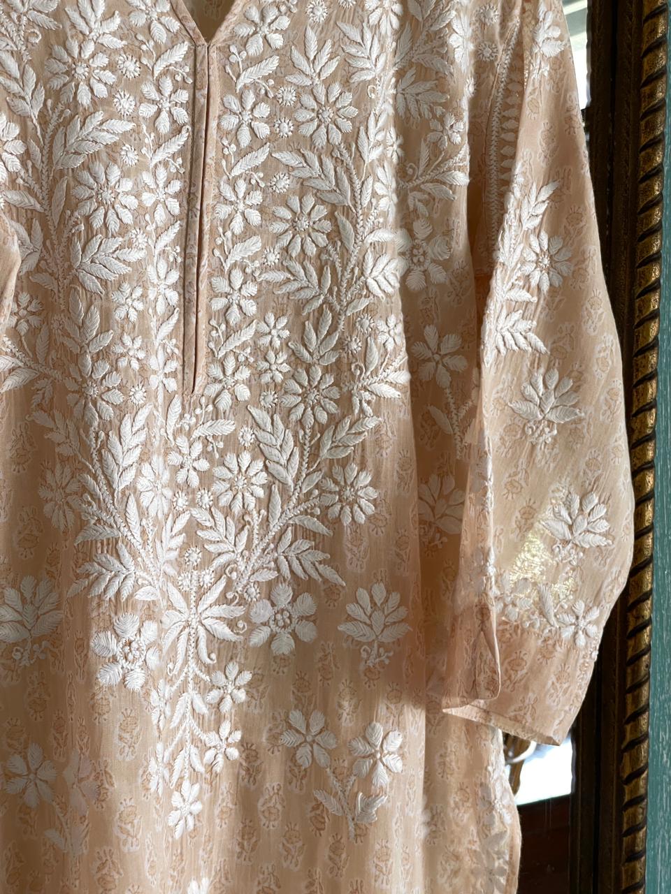 Blush Pink Chikankari Cotton Kurta