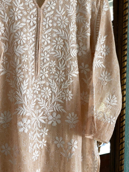 Blush Pink Chikankari Cotton Kurta