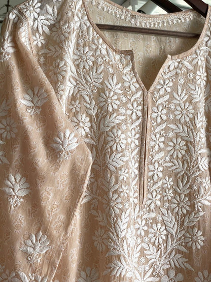 Blush Pink Chikankari Cotton Kurta