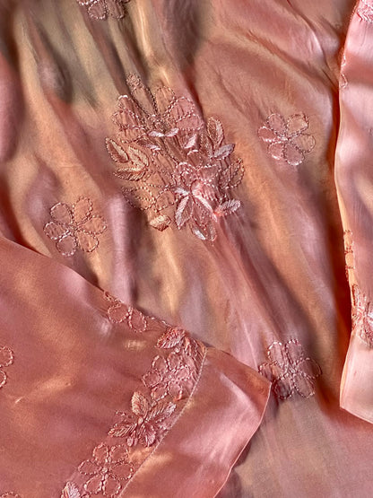 Blush Pink Muslin Chikankari Kurta