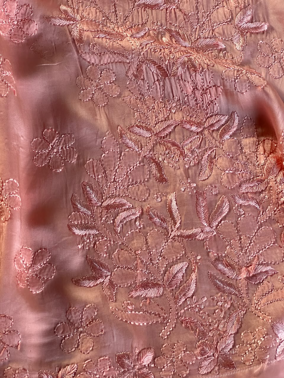 Blush Pink Muslin Chikankari Kurta