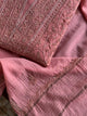 Blush Pink Shade Chanderi Silk Mukaish Badla Unstitched Fabric