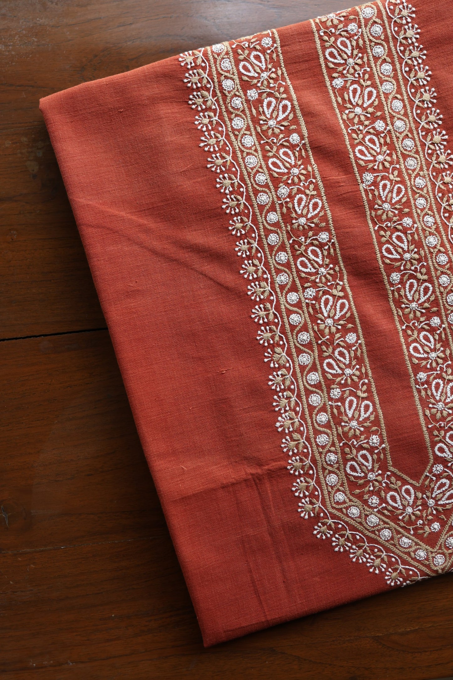 Brick Red Shade Malkha Handspun Khadi Kurtas Unisex Fabric