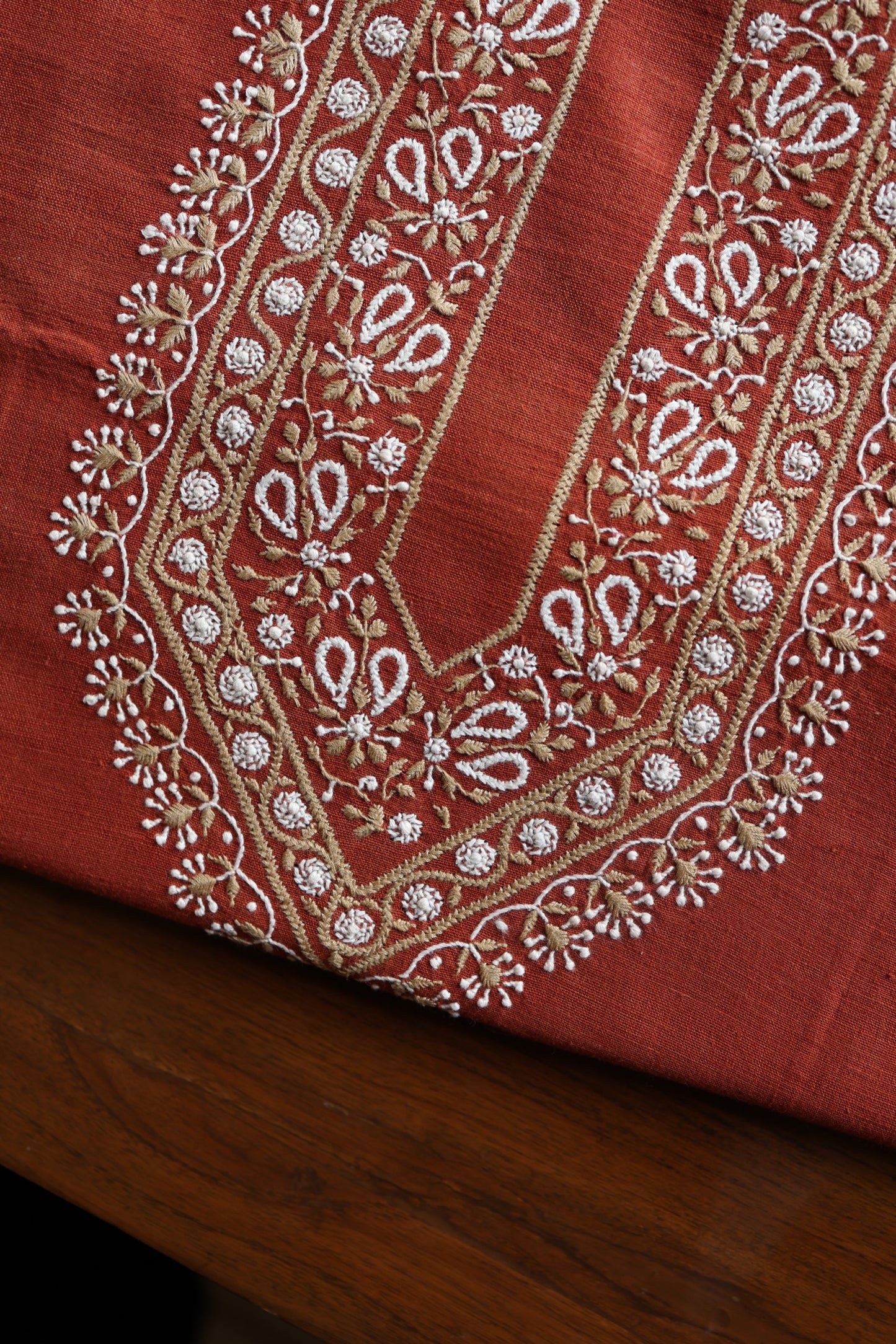 Brick Red Shade Malkha Handspun Khadi Kurtas Unisex Fabric