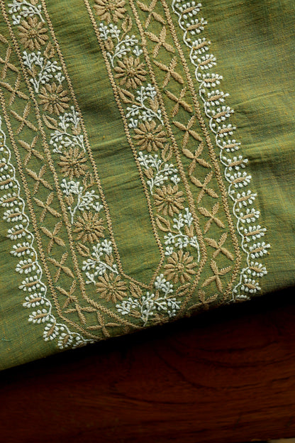 Cactus Green Shade Malkha Handspun Khadi Kurtas Unisex Fabric