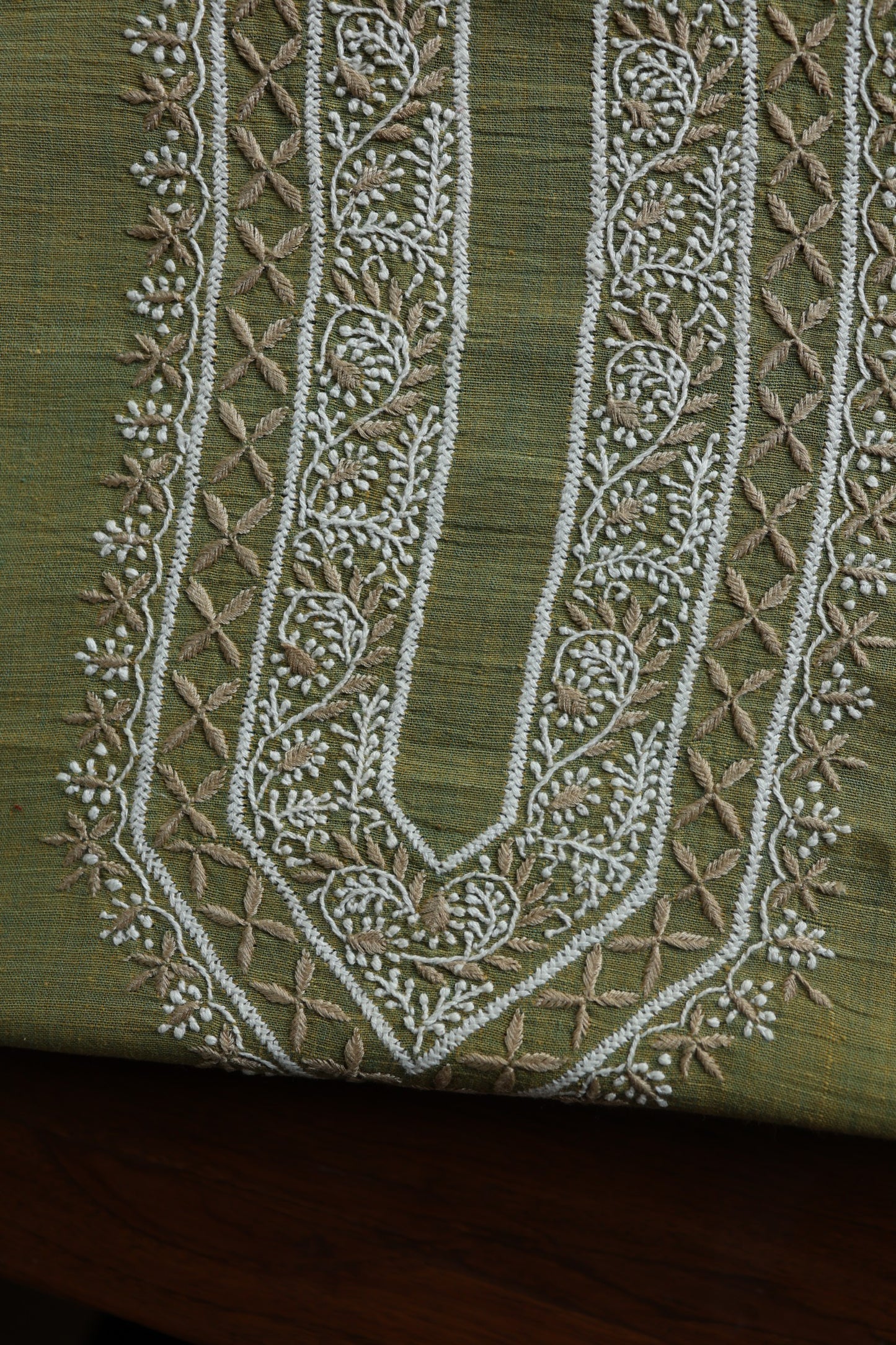 Cactus Green Shade Malkha Handspun Khadi Kurtas Unisex Fabric