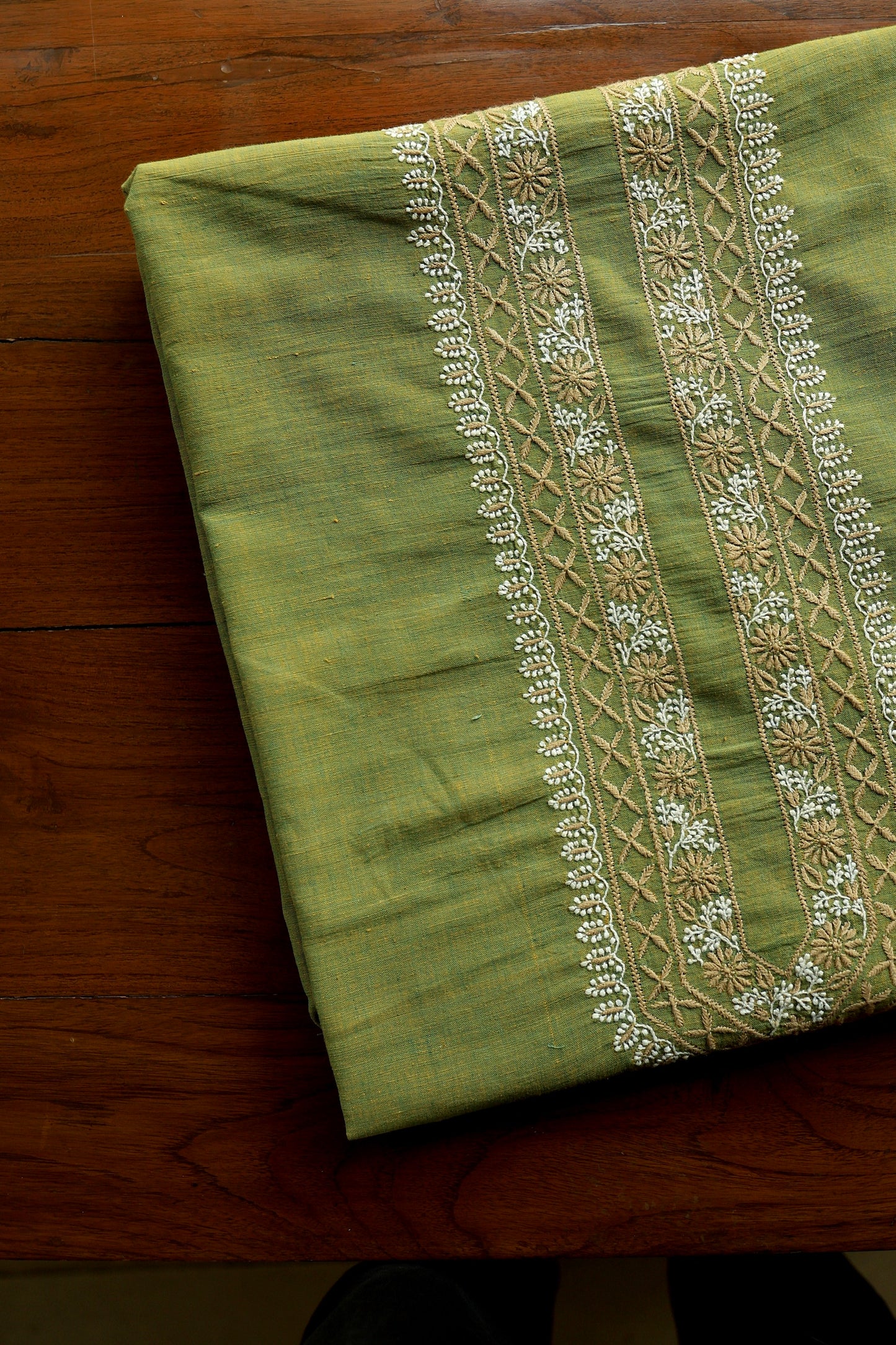 Cactus Green Shade Malkha Handspun Khadi Kurtas Unisex Fabric