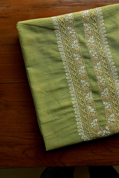 Cactus Green Shade Malkha Handspun Khadi Kurtas Unisex Fabric
