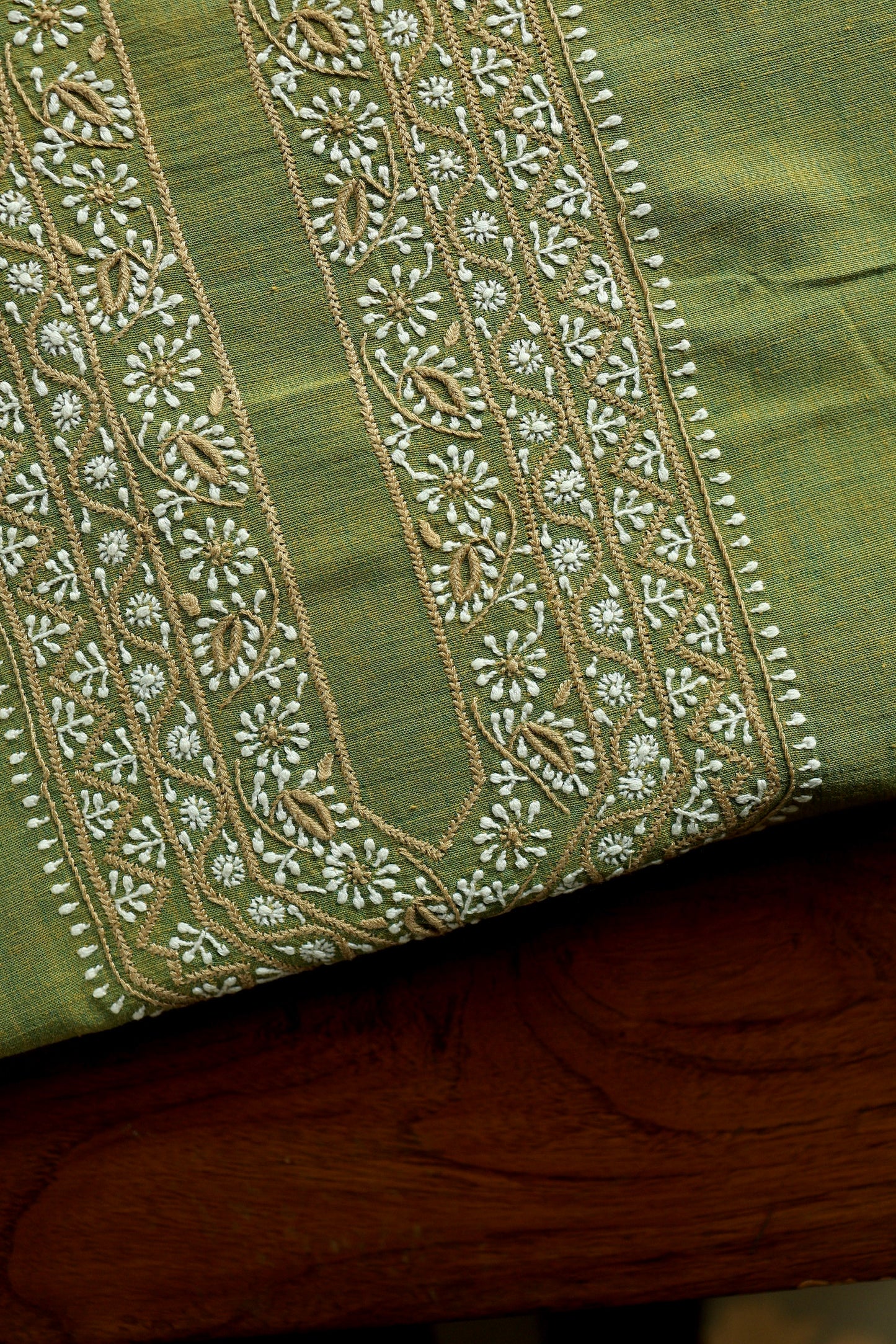 Cactus Green Shade Malkha Handspun Khadi Kurtas Unisex Fabric