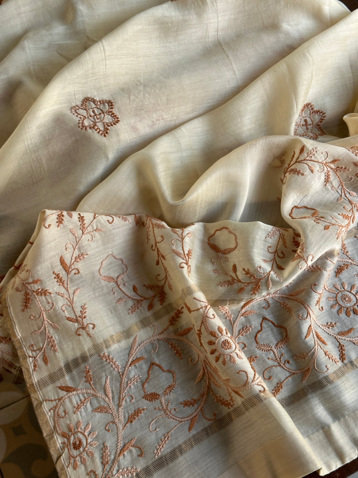 Chanderi Chikankari Dupatta