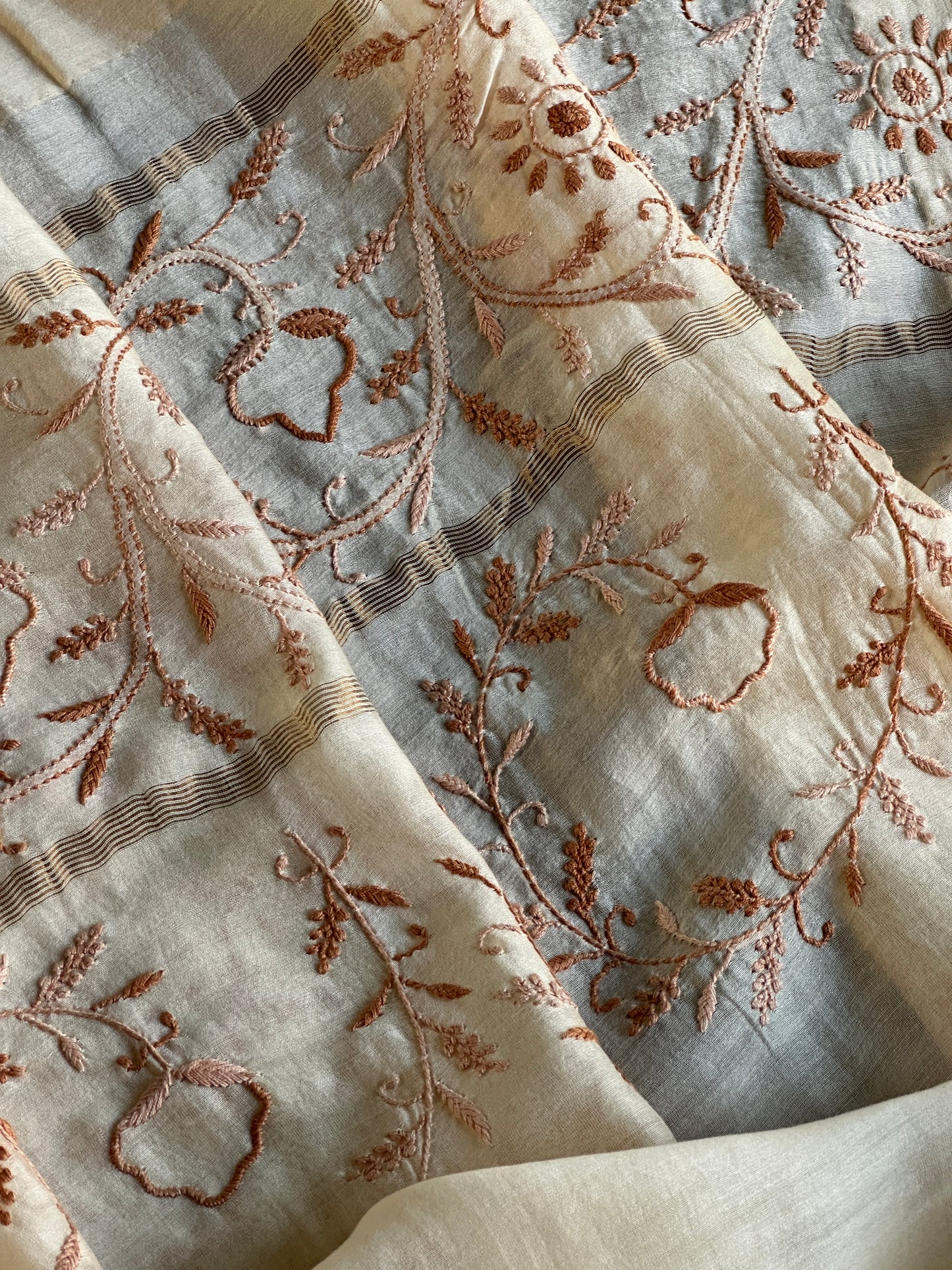 Chanderi Chikankari Dupatta