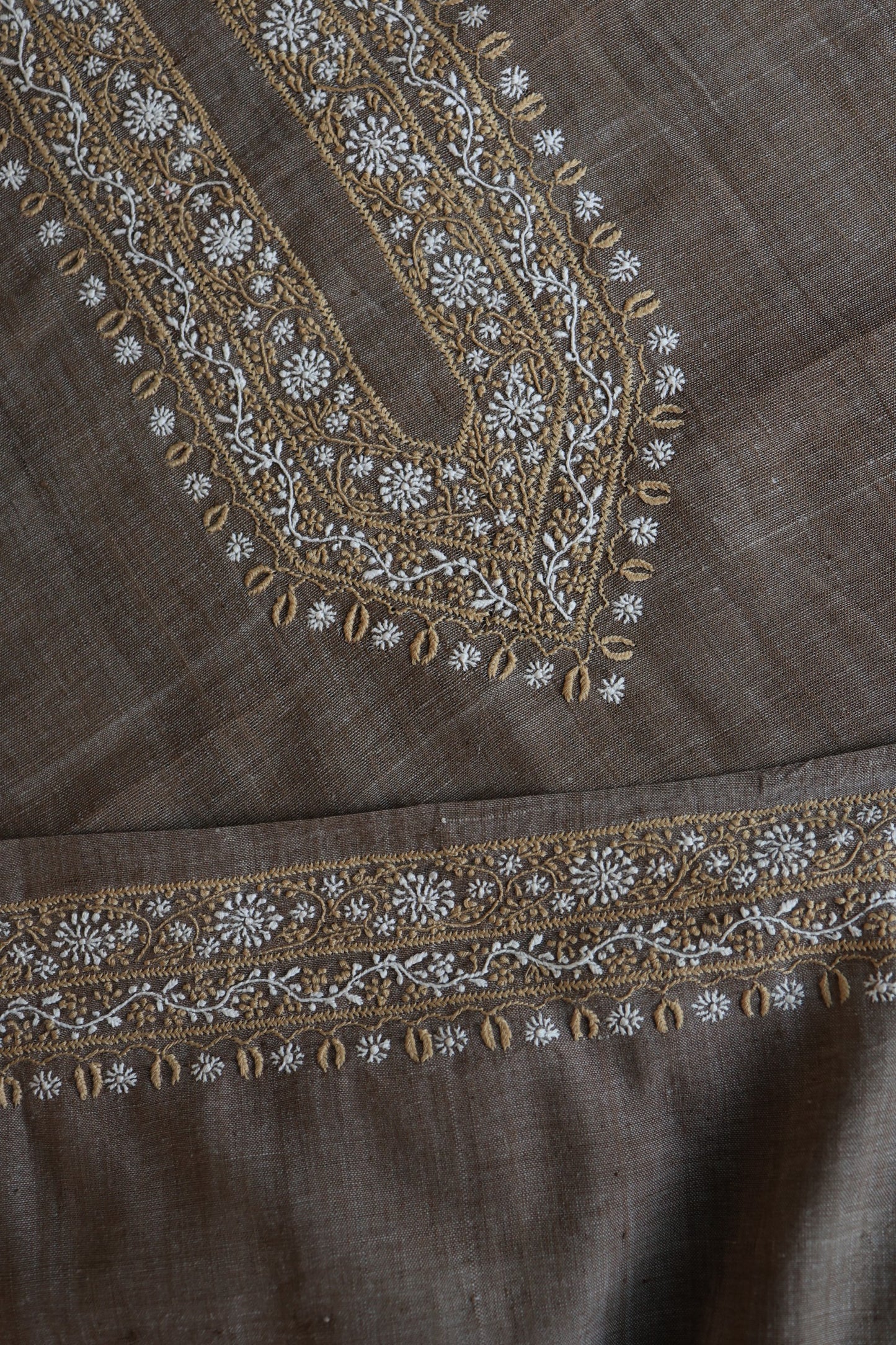 Charcoal Grey Shade Malkha Handspun Khadi Kurtas Unisex Fabric