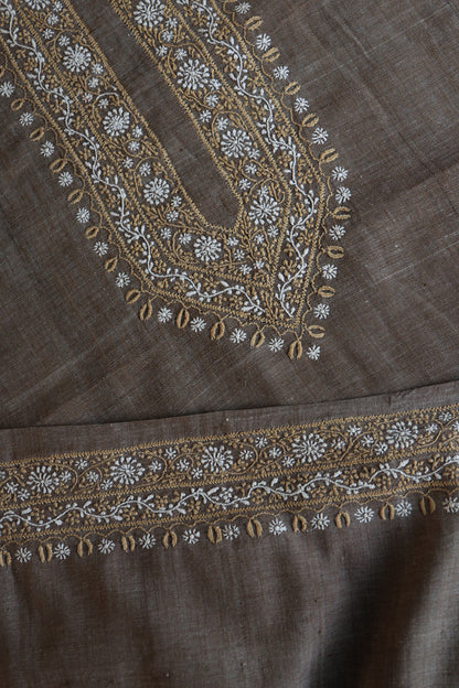 Charcoal Grey Shade Malkha Handspun Khadi Kurtas Unisex Fabric