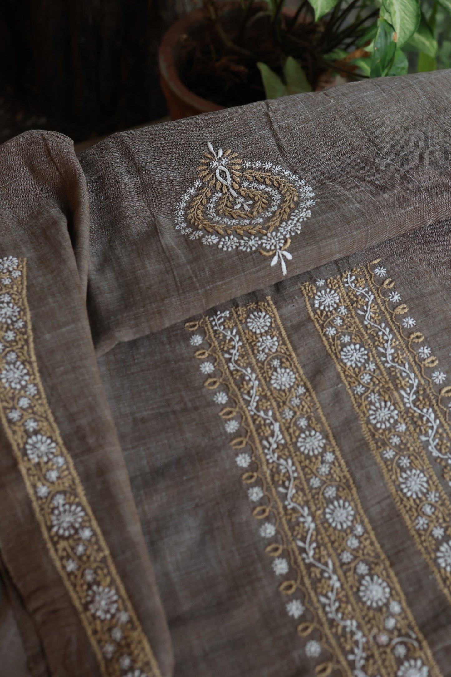 Charcoal Grey Shade Malkha Handspun Khadi Kurtas Unisex Fabric