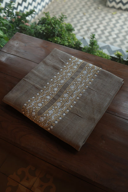 Charcoal Grey Shade Malkha Handspun Khadi Kurtas Unisex Fabric