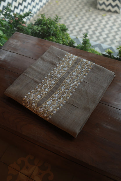 Charcoal Grey Shade Malkha Handspun Khadi Kurtas Unisex Fabric