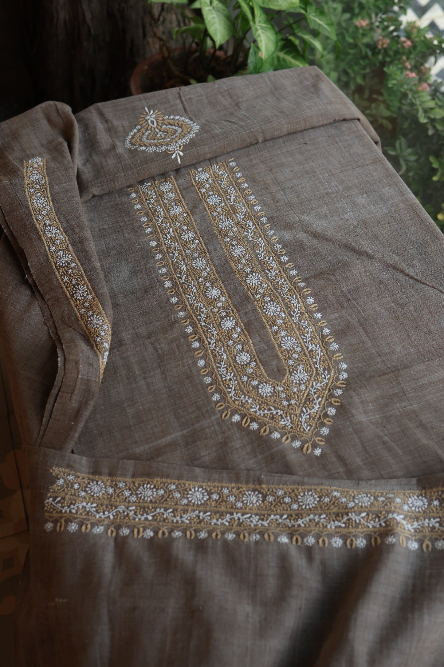 Charcoal Grey Shade Malkha Handspun Khadi Kurtas Unisex Fabric