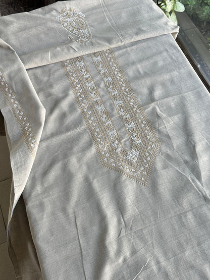 Cloudy Grey Malkha Handspun Khadi Kurtas Unisex Fabric