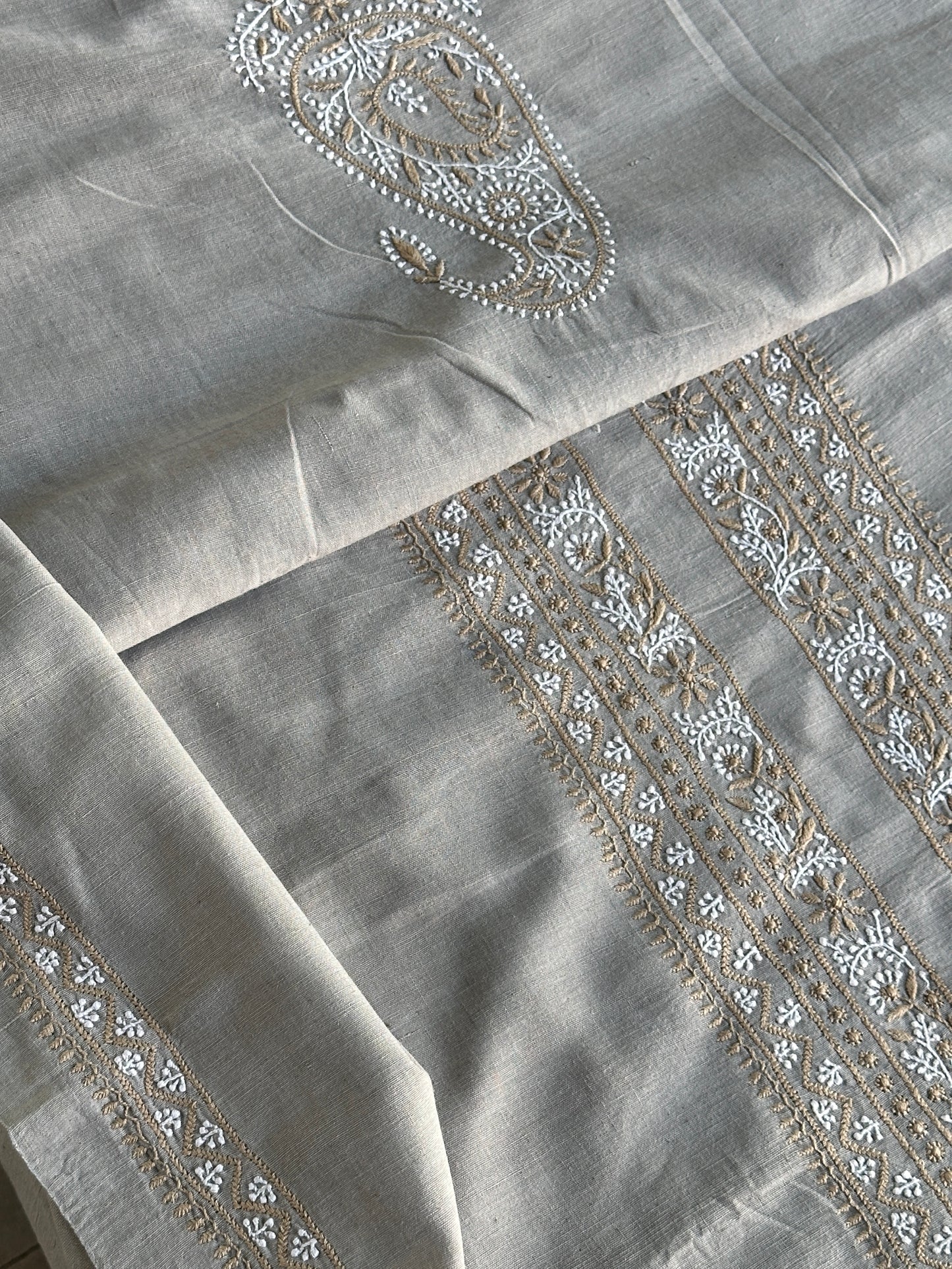 Cloudy Grey Malkha Handspun Khadi Kurtas Unisex Fabric
