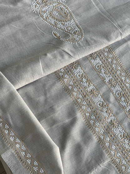 Cloudy Grey Malkha Handspun Khadi Kurtas Unisex Fabric
