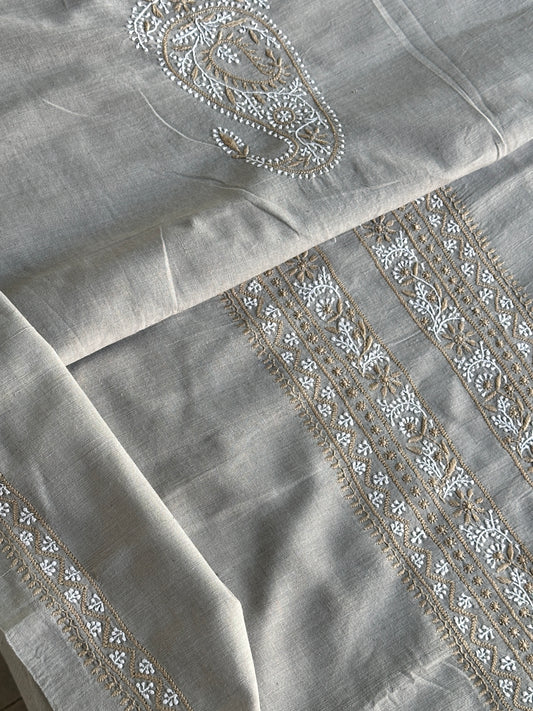 Cloudy Grey Malkha Handspun Khadi Kurtas Unisex Fabric