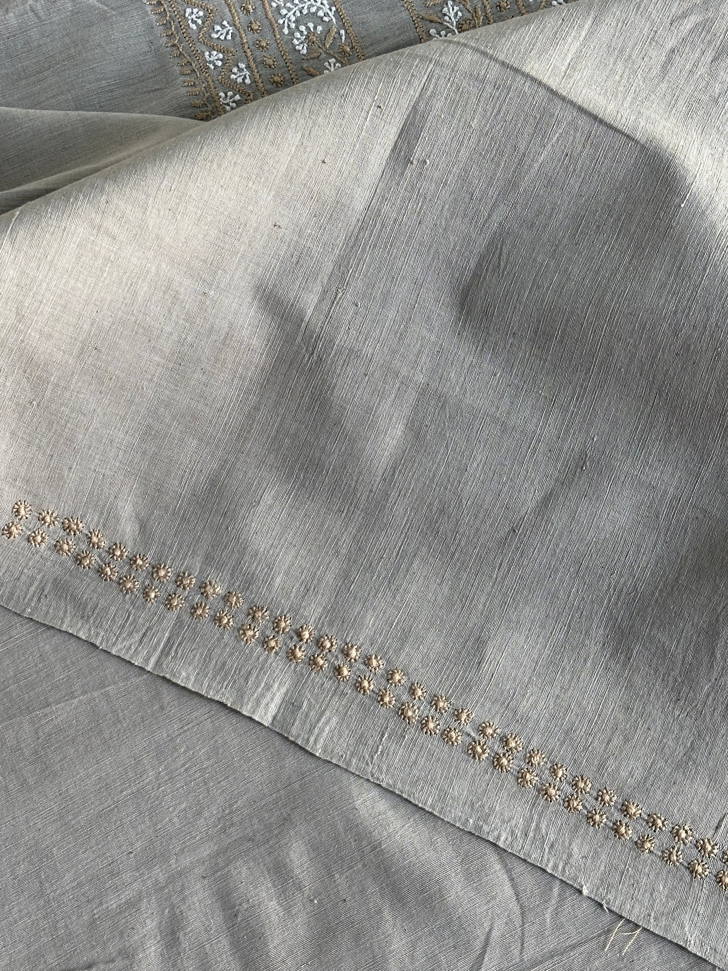 Cloudy Grey Malkha Handspun Khadi Kurtas Unisex Fabric