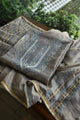 Cloudy Grey Shade Tissue Silk Kota Chikankari Unstitched Fabric