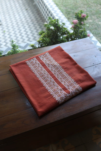 Copper Rust Shade Malkha Handspun Khadi Kurtas Unisex Fabric