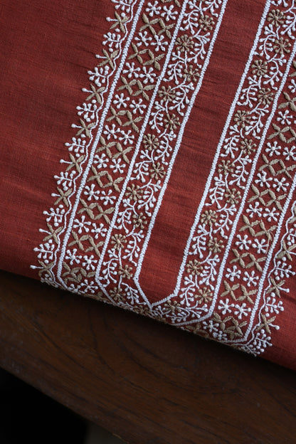 Copper Rust Shade Malkha Handspun Khadi Kurtas Unisex Fabric