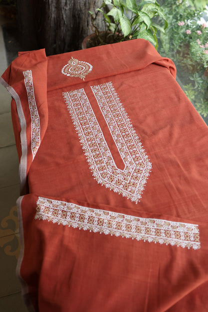 Copper Rust Shade Malkha Handspun Khadi Kurtas Unisex Fabric