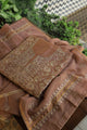 Copper Shade Shade Roheen Tissue Silk Chikankari Unstitched Fabric