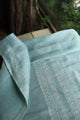 Coral Blue Linen Chikankari Unstitched Men's Kurtas Fabric