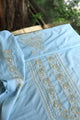 Coral Blue Shade Unisex Chikankari Bengal Muslin Kurta