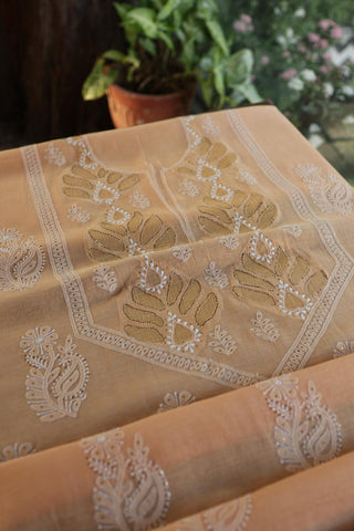 Coral Peach Daraz Chikankari Kurta Fabrics