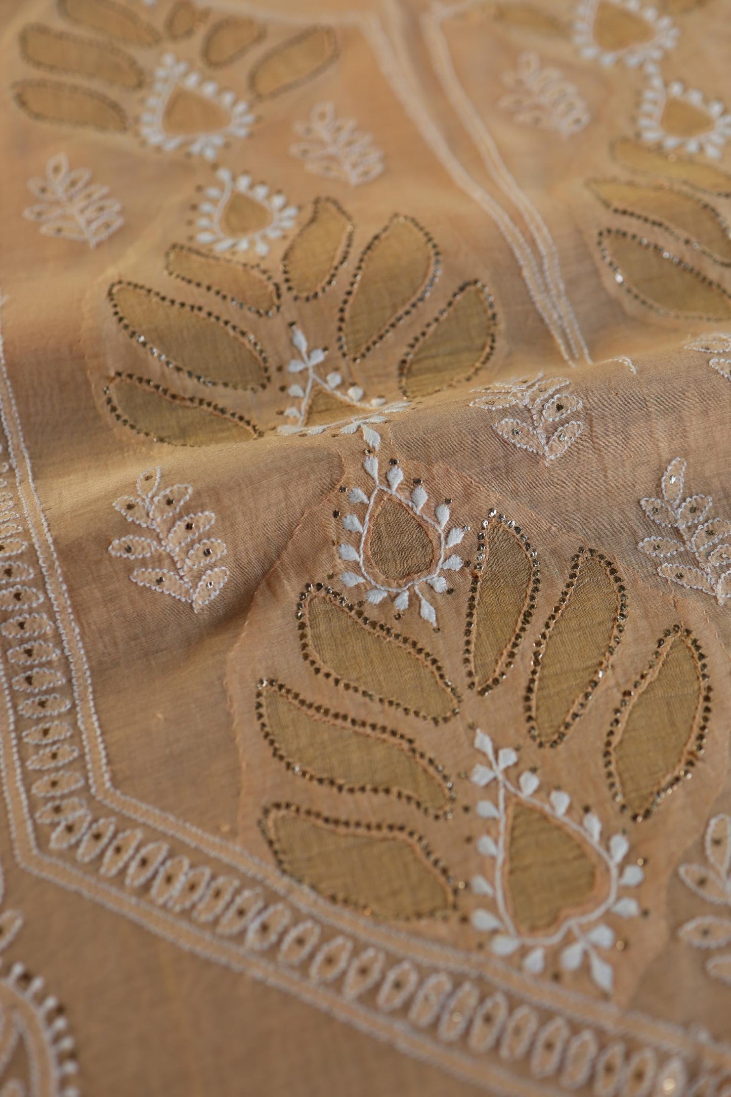 Coral Peach Daraz Chikankari Kurta Fabrics