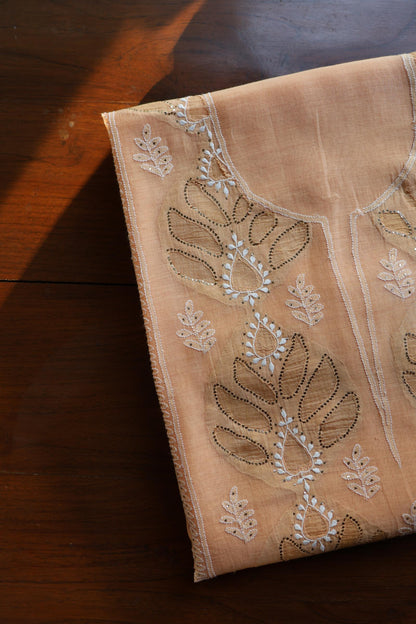 Coral Peach Daraz Chikankari Kurta Fabrics